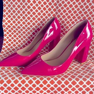 Block 3.5” heel hot pink pump. Worn once. EUC.